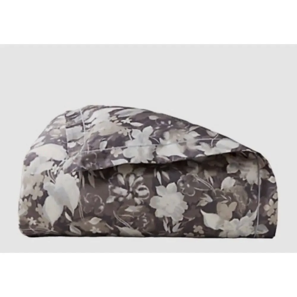 Ralph Lauren Avery Duvet Cover Full /Queen Gray Chrysanthemum Floral NEW